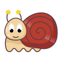 Shelled gastropod, flat icon of snail vector