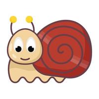 gasterópodo sin cáscara, icono plano de caracol vector