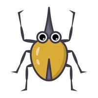 Blattodea insect, flat cartoon icon of roaches vector