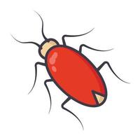 insecto blattodea, icono plano de dibujos animados de cucarachas vector