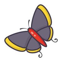 Flying insect icon of flat cartoon style, vector