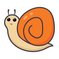 Shelled gastropod, flat icon of snail vector
