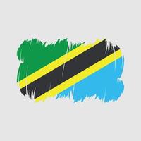 vector de pincel de bandera de tanzania