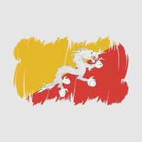 Bhutan Flag Brush Vector