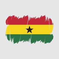 Ghana Flag Brush Vector