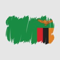 Zambia Flag Brush Vector