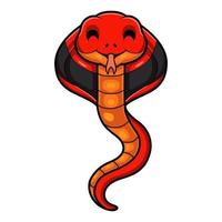 Cute red spitting cobra cartoon vector