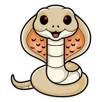 Cute albino monocled cobra cartoon vector