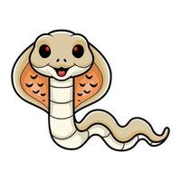 Cute albino monocled cobra cartoon vector