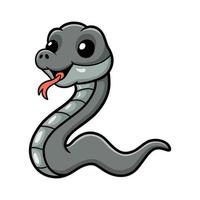 Cute black mamba snake cartoon vector