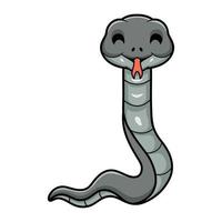 linda caricatura de serpiente mamba negra vector