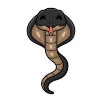 Cute javan spitting cobra cartoon vector