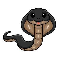 Cute javan spitting cobra cartoon vector