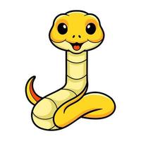 Cute yellow insularis snake cartoon vector