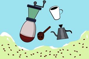 illustration a cup of coffee vector