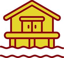 Beach House Vector Icon Design