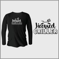 licensed griller t-shirt design with vector