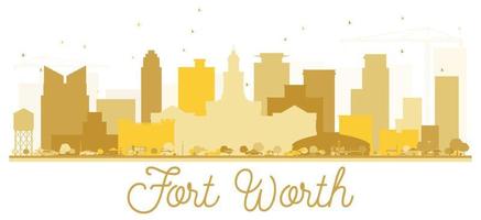 Fort Worth Texas USA City skyline Golden silhouette. vector