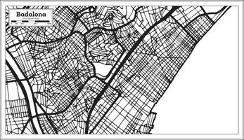 mapa de la ciudad de badalona españa en estilo retro. esquema del mapa. vector