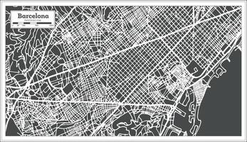 Barcelona Spain City Map in Retro Style. Outline Map. vector