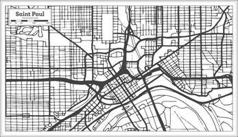 Saint Paul Minnesota USA City Map in Retro Style. Outline Map. vector