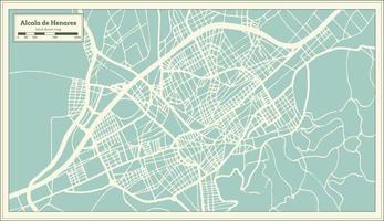 Alcala de Henares Spain City Map in Retro Style. Outline Map. vector