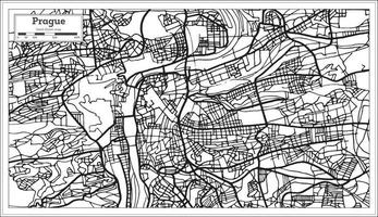 mapa de la república de praga chezh en color blanco y negro. vector