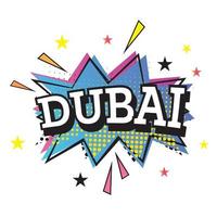 Dubai Comic Text in Pop Art Style. vector