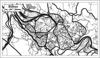 mapa de la ciudad de bilbao españa en estilo retro. esquema del mapa. vector