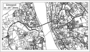 Liverpool England City Map in Retro Style. Outline Map. vector