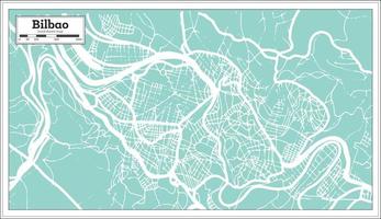 mapa de la ciudad de bilbao españa en estilo retro. esquema del mapa. vector