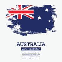 Australia Flag with Brush Strokes. Vector Illustration.