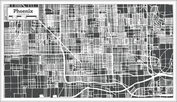 Phoenix USA City Map in Retro Style. Outline Map. vector