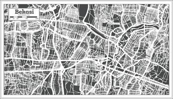Bekasi Indonesia City Map in Retro Style. Outline Map. vector