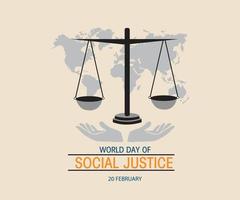 diseño de banner de redes sociales del día mundial de la justicia social vector