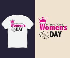 diseño de camiseta de tipografía del día internacional de la mujer con vector