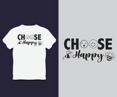 diseño de camiseta de tipografía de felicidad vector