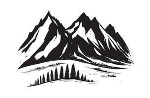 Mountain landscape, sketch style, vector illustrations