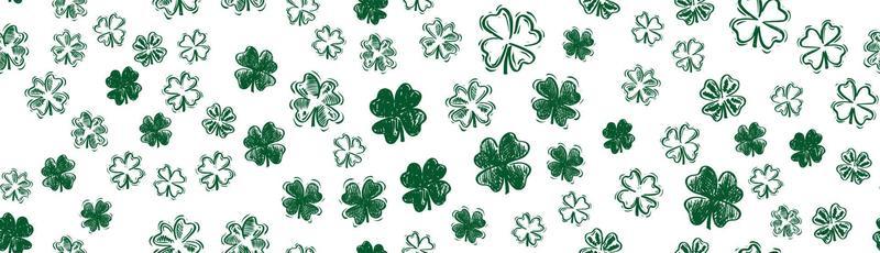 Saint Patricks Day, festive background with flying clover.