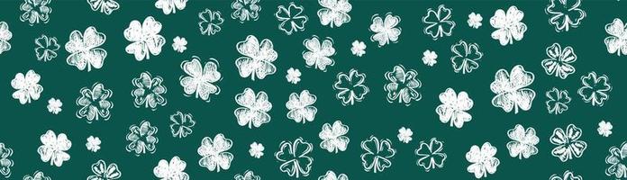 Saint Patricks Day, festive background with flying clover. vector