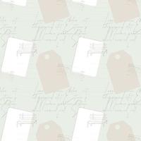 Vintage scrapbooking collage pattern with label, text, hand drawn, stamp,  lines. vector