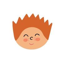 Boy with red hair, face. Illustration for printing, backgrounds, covers and packaging. Image can be used for greeting cards, posters, stickers and textile. Isolated on white background. vector