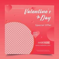 Valentine's Day Social Media Post Template vector