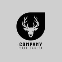 deer head logo design template in circle, suitable for sport, company logo template vector