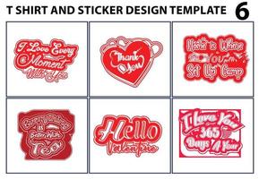 Love camping t shirt and sticker design set vector