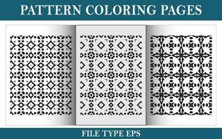 Pattern floral coloring page black and white vector