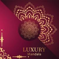 luxury ornamental mandala design background in gold color vector