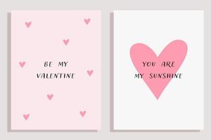 Valentine's day greeting cards vector