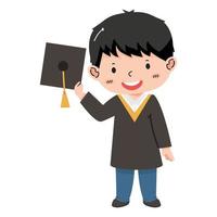 niño estudiante de posgrado de dibujos animados vector