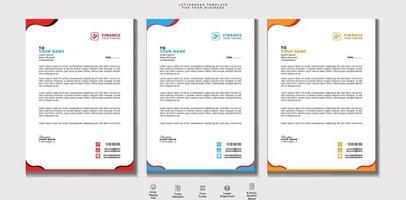 Professional Letterhead Template for your Business. Very Easy To customize for every file. vector